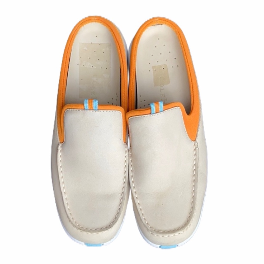 Cole Haan Nike Air Tan & Orange Suede Mules [ 8 -  FITS A SIZE 8]